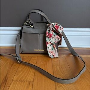 Steve Madden Taupe Satchel with Floral Scarf 🌸